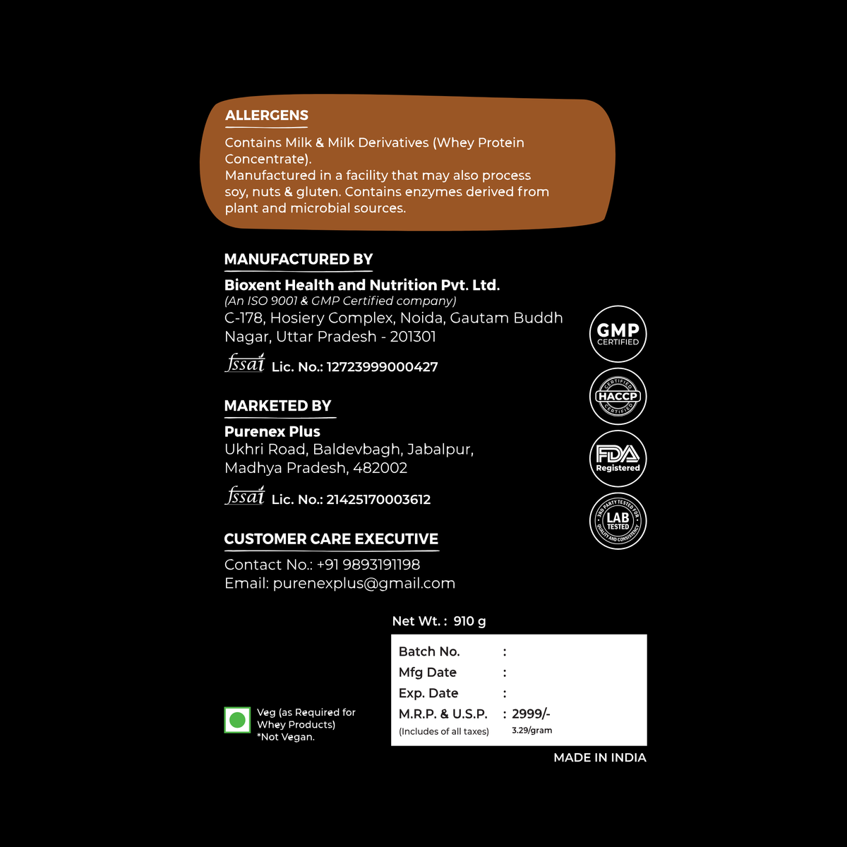 TRUE BLEND Chocolate Whey and Pea Protein Powder by PURENEX+ - view 3
